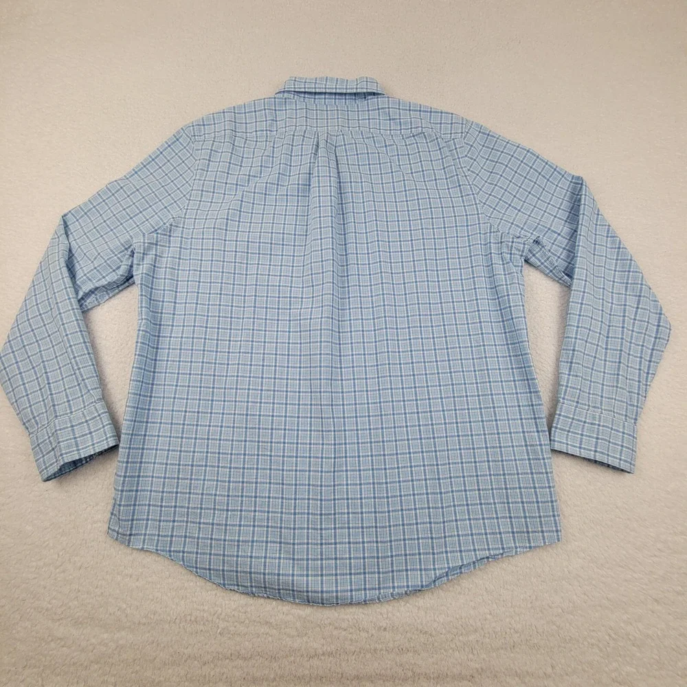 Vineyard Vines Slim Fit Tucker Shirt Mens Large L Slim Fit Blue White Plaid Cott - Picture 7 of 7